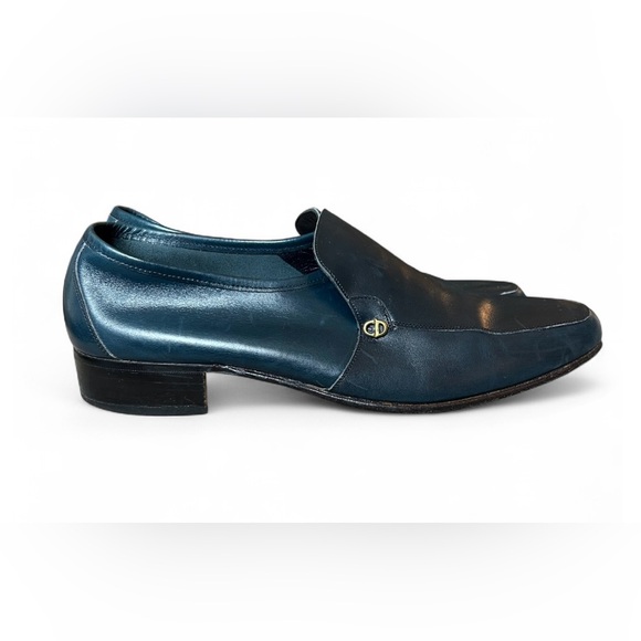Christian Dior Deep Blue Leather Loafers - Vintage - Picture 1 of 5